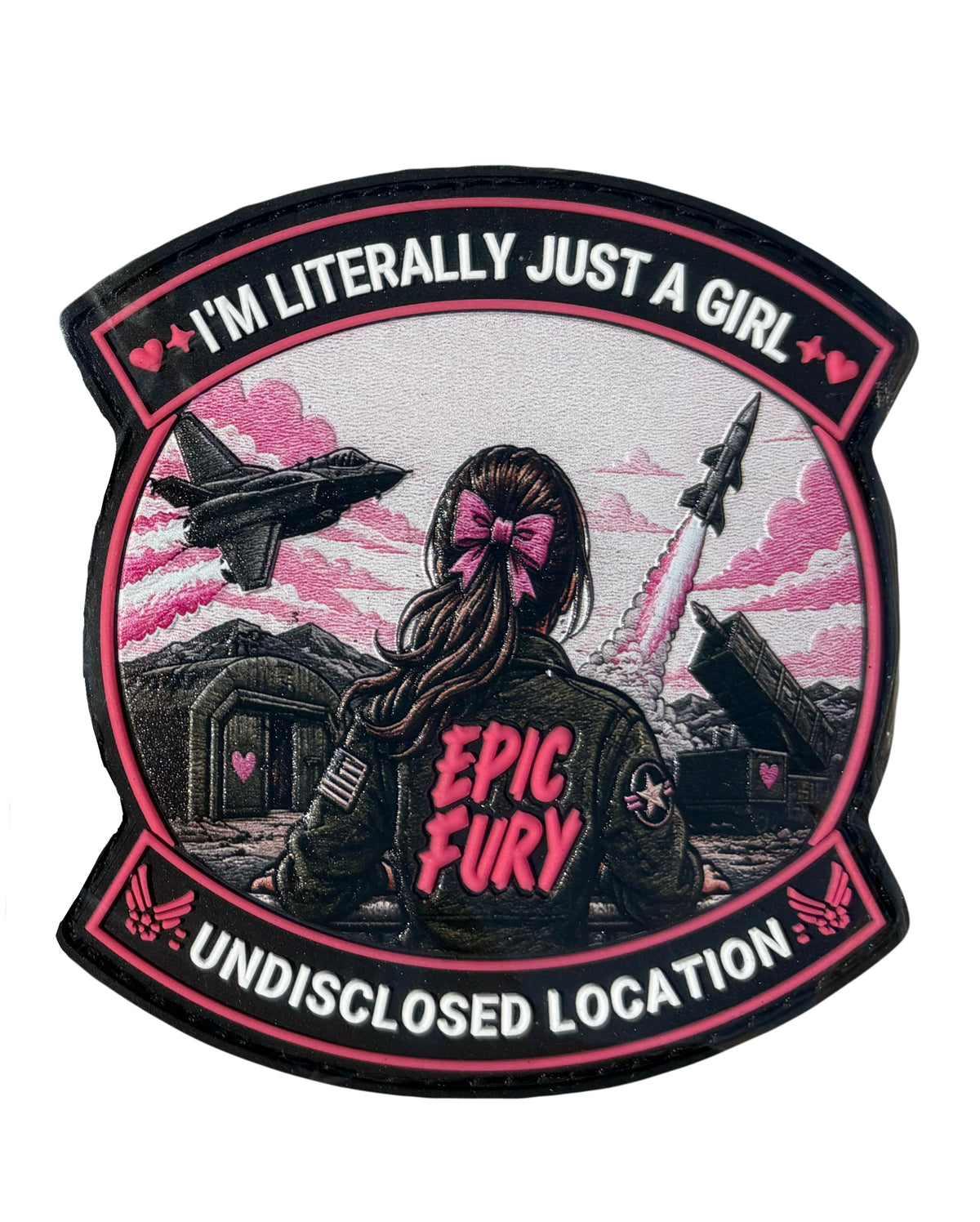 PVC Brunette Just A Girl Patch